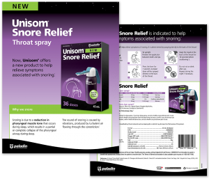 Paladin Unisom Snore Relief Sell Sheet
